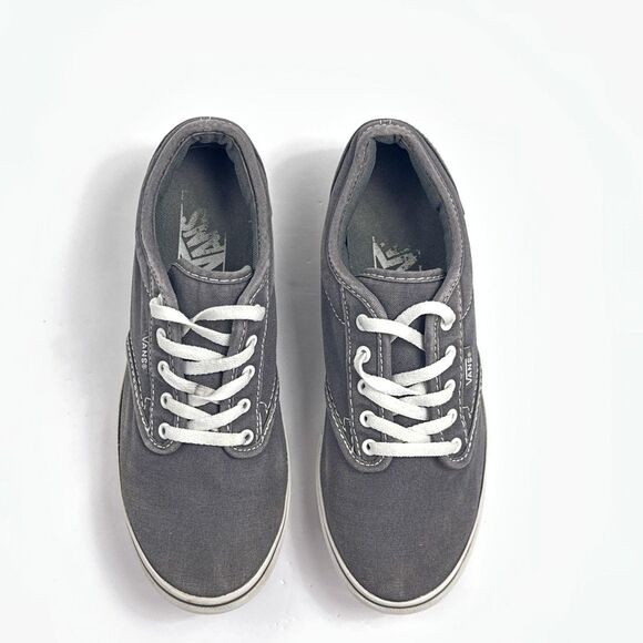 Vans Shoes Womens Size 6 Gray Canvas Low Top Lace Up Skate Casual Off The Wall - Picture 8 of 10